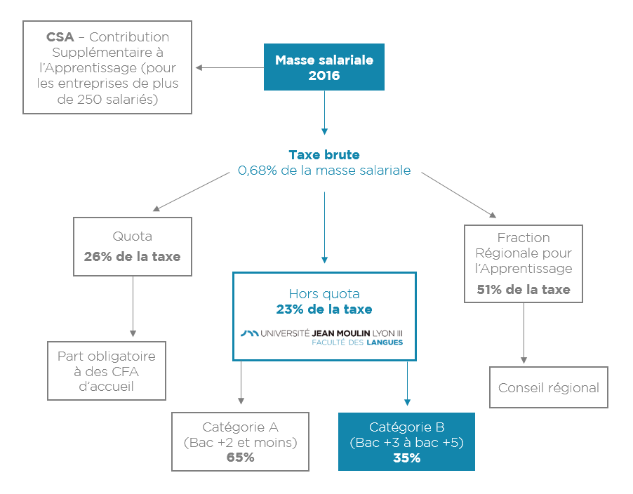 Schéma explicatif versement de la taxe d'apprentissage