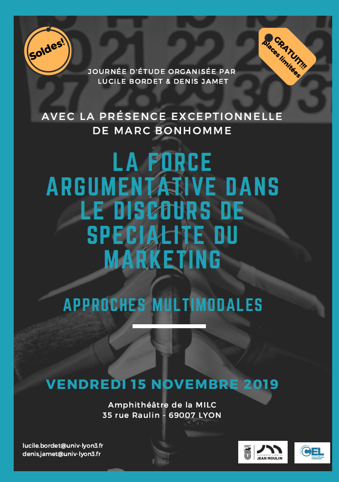 Affiche colloque La force argumentative dans le discours de spécialité du marketing